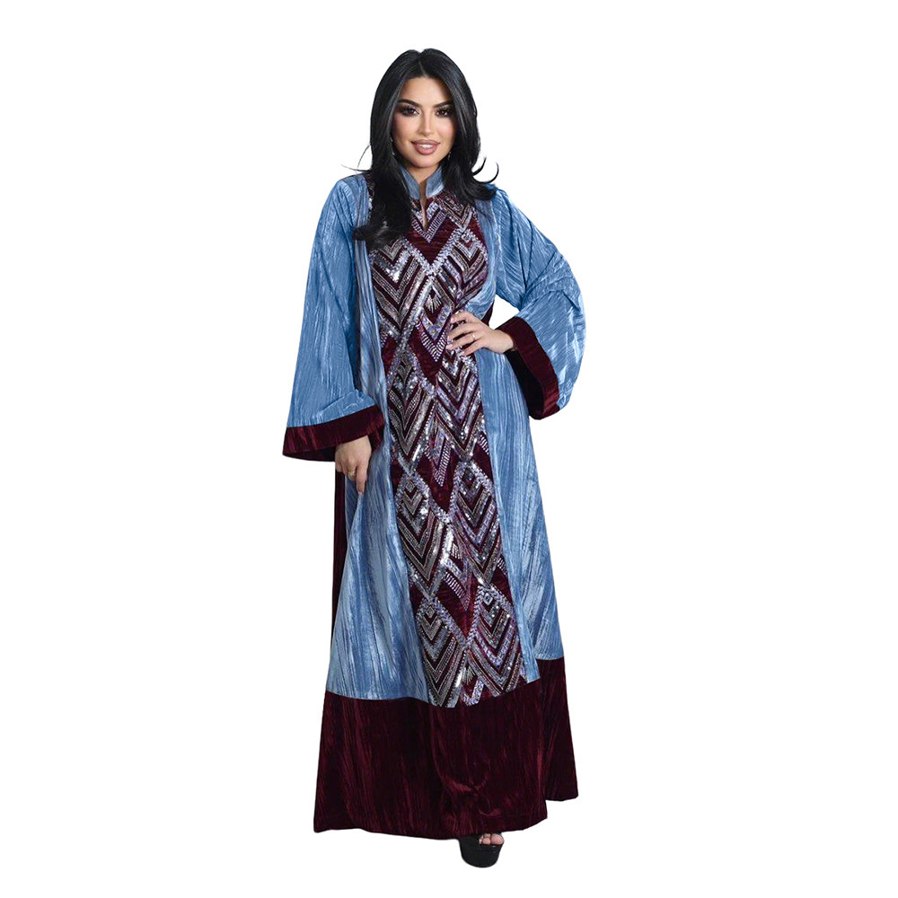 Winter Clothing Dubai - Xqy500461 Элегантное мусульманское длинное платье-абайя из