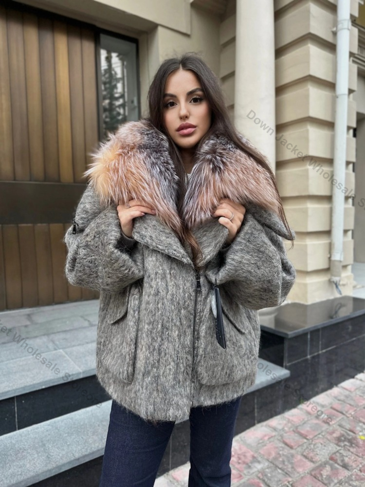 Puffer Jacket Women Down - Женская пуховая куртка с натуральным мехом,