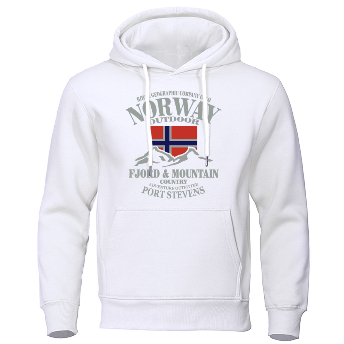 Winter Clothing Norway - Мужские худи оверсайз с принтом NORWAY,