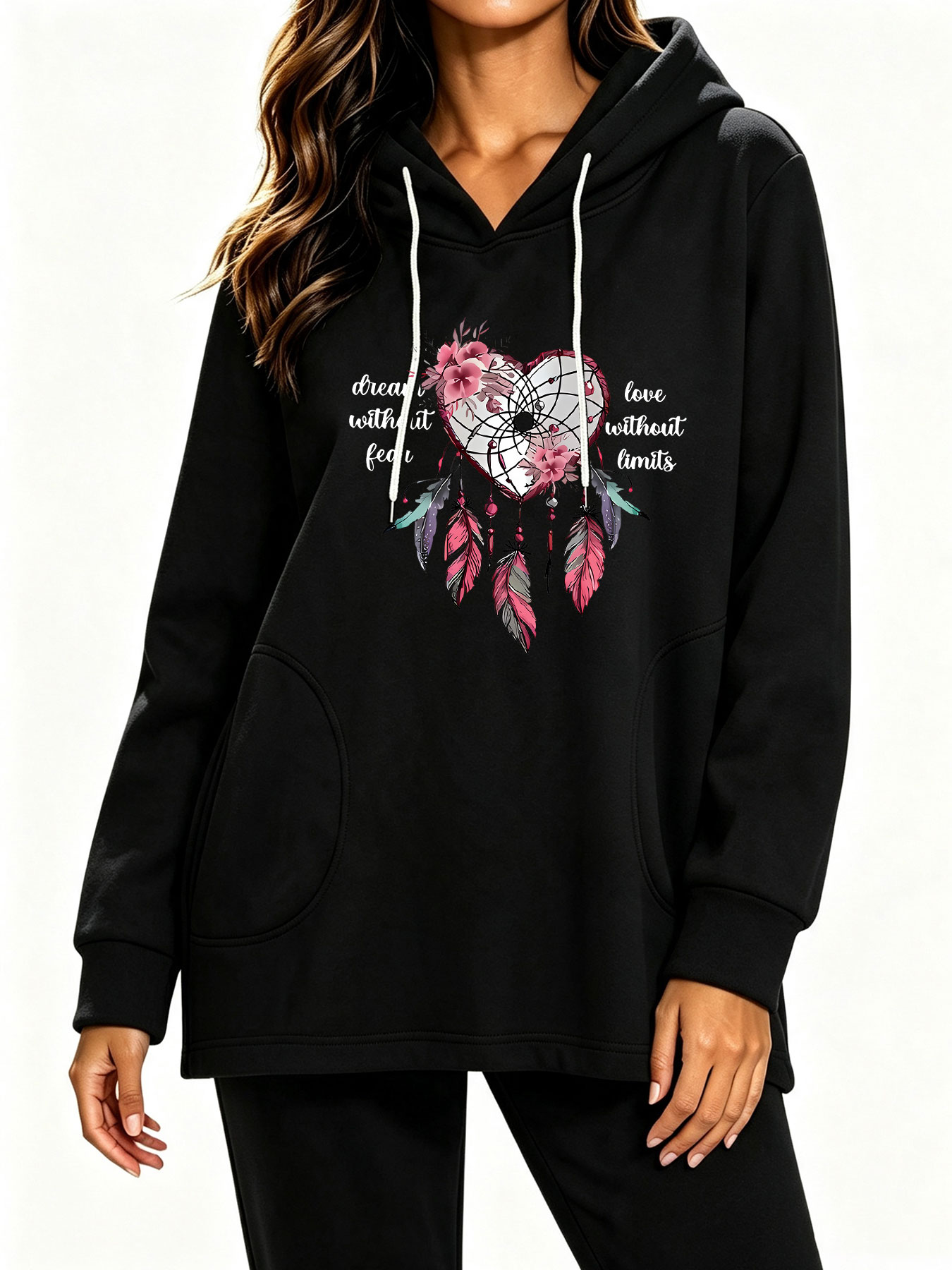 Winter Clothing English - Свитшот с капюшоном Love Dream Catcher