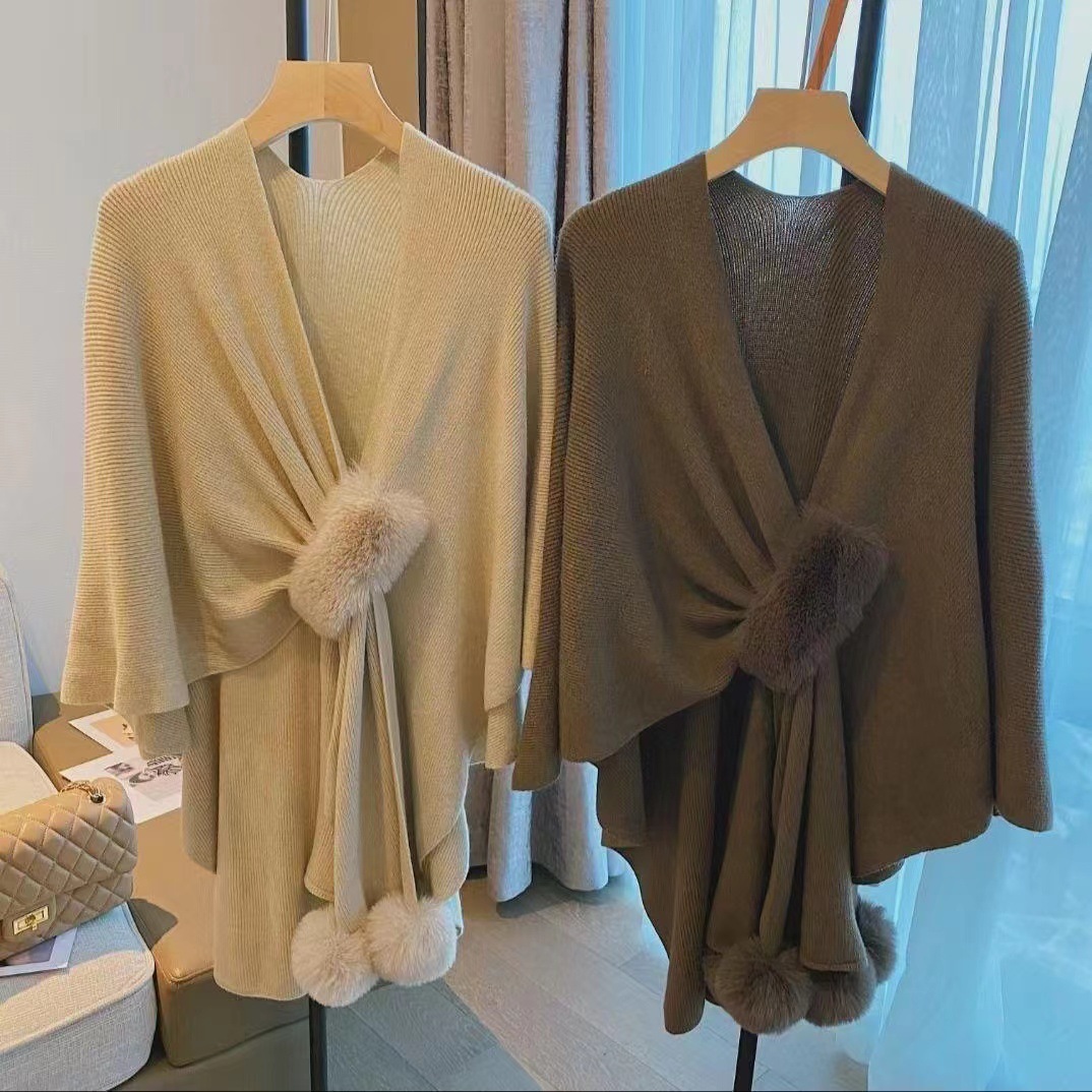 Winter Clothing Items - Осенняя новинка: винтажный вязаный палантин-накидка с
