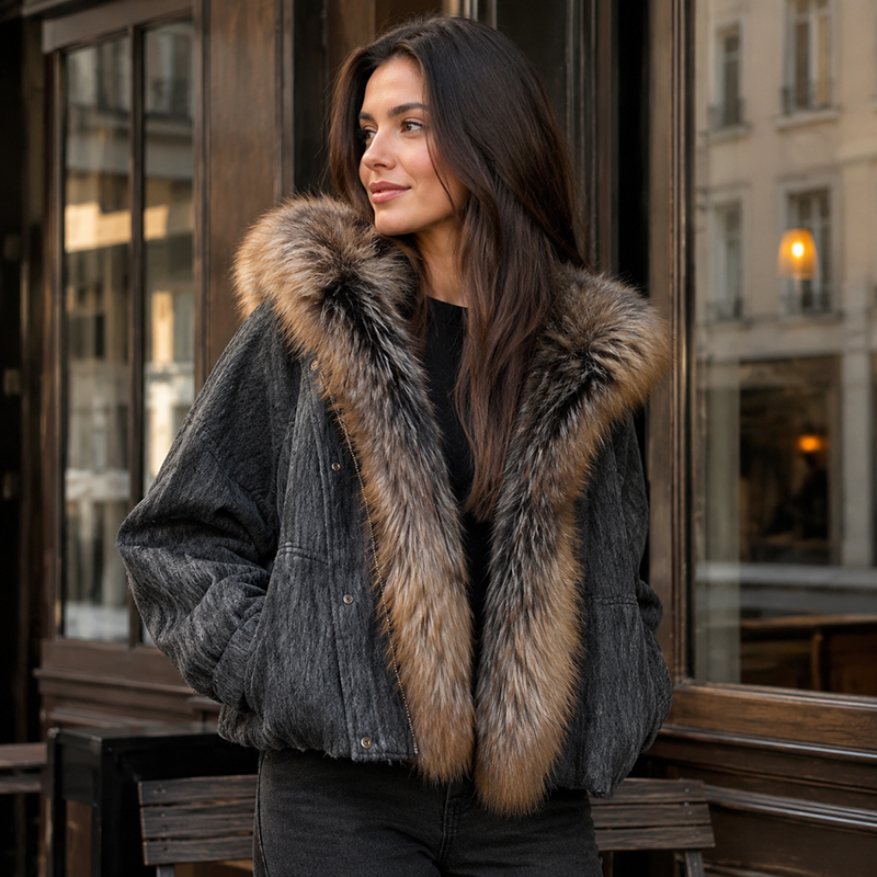 Puffer Jacket Women Down - Женский пуховик с наполнителем из гусиного