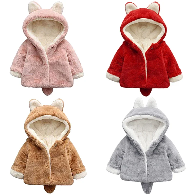 Winter Clothing For Toddlers - Милая плюшевая Детская куртка с кошачьими
