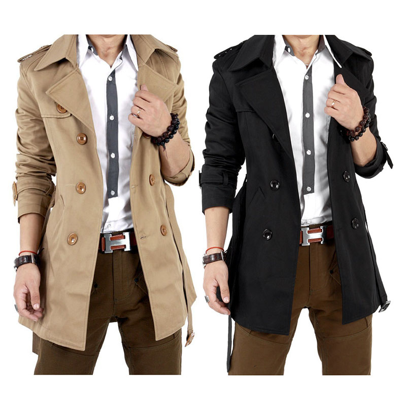 Winter Clothing Europe - Осенне-весеннее пальто, мужской облегающий двубортный Модный